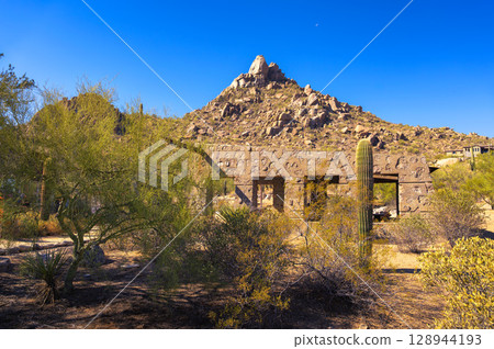 Pinnacle Peak in Arizona Viewed from Trailhead Area 128944193