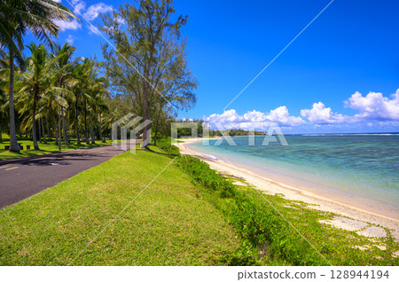 Coastal Road and St. Felix Public Beach, Southern Mauritius 128944194