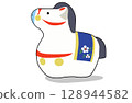 簡單的馬雕像插圖_新年賀卡2026令和8 128944582
