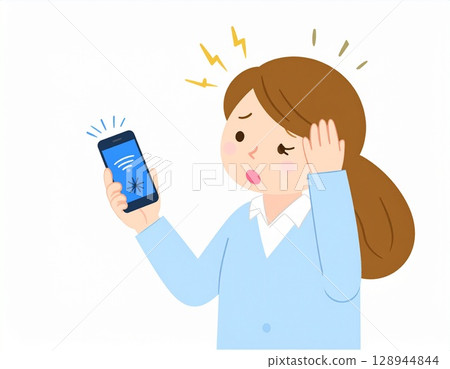 A woman who speaks with a smartphone A woman who speaks with a smartphone 128944844