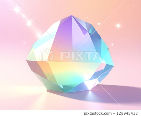 Rainbow colored gemstone illustration 128945418