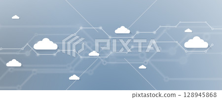 Moder cloud concept technology background and network security idea 128945868