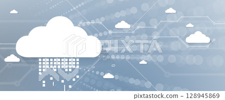 Moder cloud concept technology background and network security idea 128945869