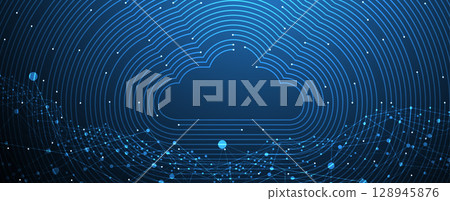 Moder cloud concept technology background and network security idea 128945876