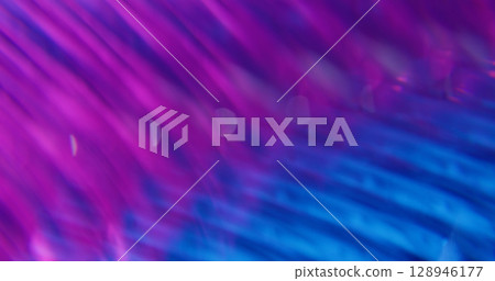 Blur flare. Glow background. Defocused purple pink blue neon colorful optical gleam illuminated texture shiny moving on art visual abstraction. 128946177