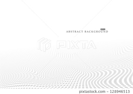 White futuristic abstract digital background. Dotted surface with perspective. Science, business, technology unusual concept for your ideas. Can be used like banner, placard or for your presentation 128946513