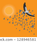 Stork in flight 128946581