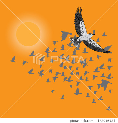 Stork in flight Stork in flight 128946581