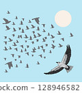 Stork in flight 128946582