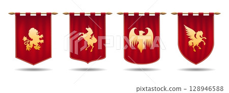 Royal heraldic flags 128946588