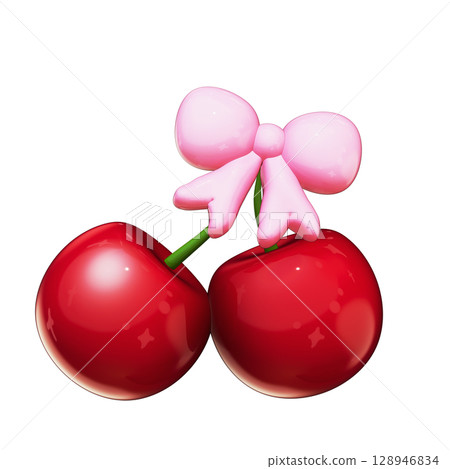 Cherry Coquette Clipart 3D Illustration on Transparent Background Cute Pink Bows & Red Cherries, Girly Aesthetic Element Cherry Coquette Clipart 3D Illustration on Transparent Background Cute Pink Bows & Red Cherries, Girly Aesthetic Element 128946834