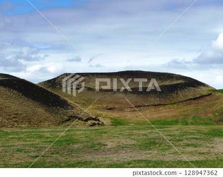 Pseudocraters in Iceland, Myvatn. 128947362