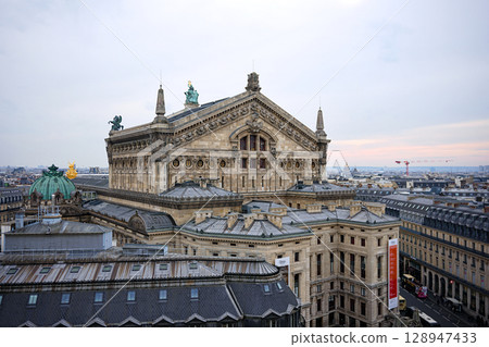 Palais Garnier rooftop view in Paris France 128947433