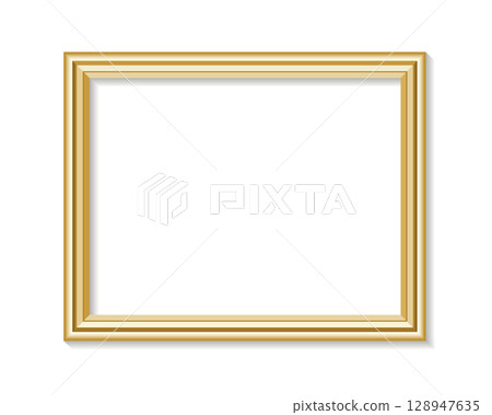 Golden Photo Frame, 3D Realistic Vector Icon Illustration on White Background Golden Photo Frame, 3D Realistic Vector Icon Illustration on White Background 128947635