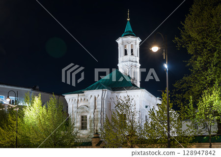 Old Tatar settlement in the Kazan city (Kayuma Nasyri street). Kazan city, Tatarstan Republic, Russia. Summer night view Old Tatar settlement in the Kazan city (Kayuma Nasyri street). Kazan city, Tatarstan Republic, Russia. Summer night view 128947842