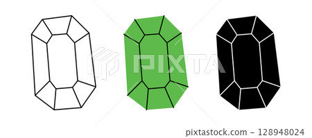 Crystal. Crystal mineral jewel. Vector illustration Crystal. Crystal mineral jewel. Vector illustration 128948024