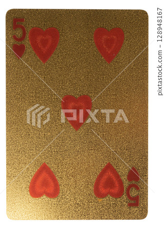 card gambling five hearts gold 128948167