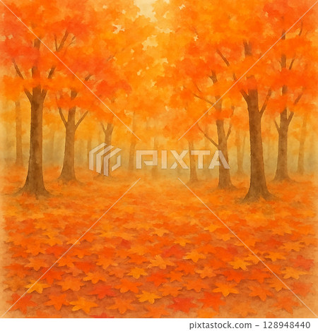 安靜的秋天樹林背景 安靜的秋天樹林背景 128948440