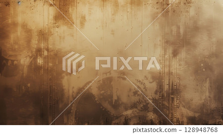 A gradient of warm sepia tones resembling the aged effect of a vintage film reel 128948768