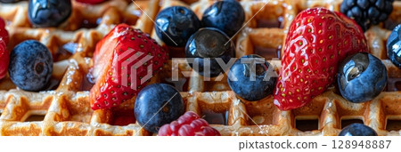 A glutenfree brunch option at the local farmers market buckwheat waffles served with a variety of fresh fruit toppings and local honey A glutenfree brunch option at the local farmers market buckwheat waffles served with a variety of fresh fruit toppings and local honey 128948887