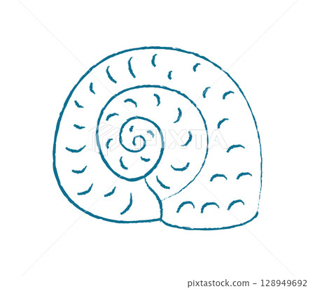 Chalk seashell swirl. Crayon shell shape. Aquatic marine texture, doodle style, perfect for summer projects. Great for use in educational materials or artistic expressions. Chalk seashell swirl. Crayon shell shape. Aquatic marine texture, doodle style, perfect for summer projects. Great for use in educational materials or artistic expressions. 128949692