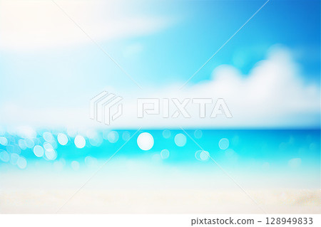 夏日天空下的清爽海灘 128949833