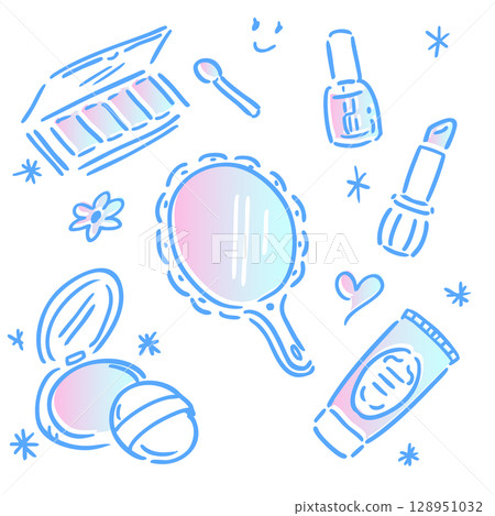 可愛的化妝品插圖素材集 可愛的化妝品插圖素材集 128951032
