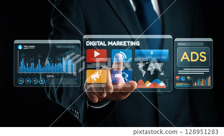 Online Ads Strategy and Digital Content Marketing for Business Growth Elide 128951283