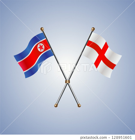 North Korea and England flag. Vector Illustration North Korea and England flag. Vector Illustration 128951601