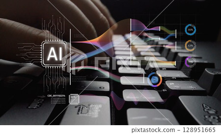 AI Brain Processing Data with Generative Artificial Intelligence Concept Muxer 128951665