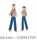 Illustration of a family spending autumn 128951707