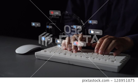 Social Media Marketing Strategy and Engagement Visualization Muxer 128951875