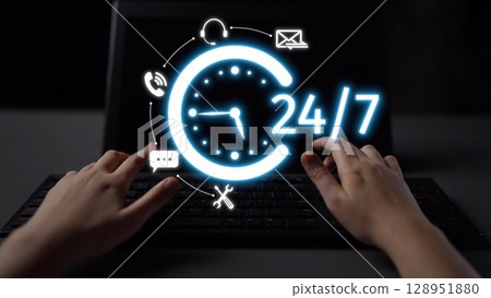24-hour Customer Service Team Assisting with Client Support Muxer 24-hour Customer Service Team Assisting with Client Support Muxer 128951880