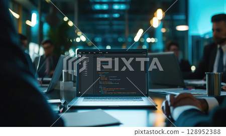 Software development programming on computer screen for brisk application 128952388