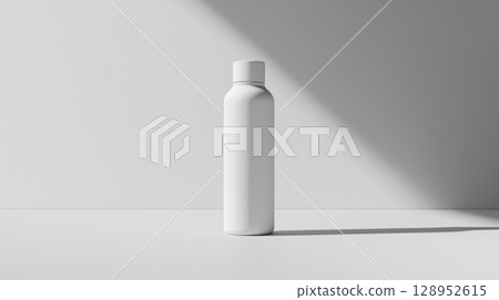 Bottle white matte blank tumbler mockup drink liquid container white background 128952615
