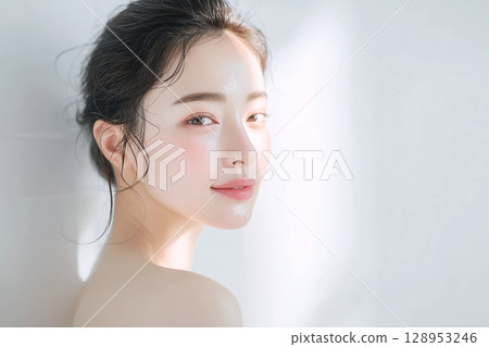 女性美麗肌膚與護膚“AI生成圖像” 128953246