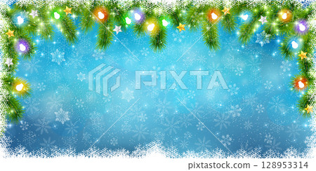 Snow Christmas Winter Christmas tree background 128953314