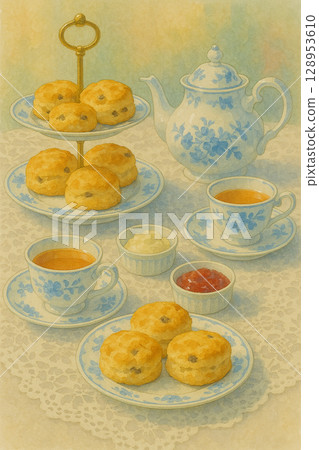 英式茶道 | 青花茶具 128953610