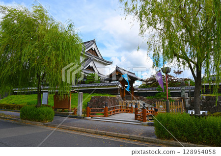 長岡京市 青龍寺城跡、模擬塔、南門 128954058