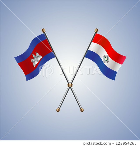 North Korea and Paraguay flag. Vector Illustration North Korea and Paraguay flag. Vector Illustration 128954263