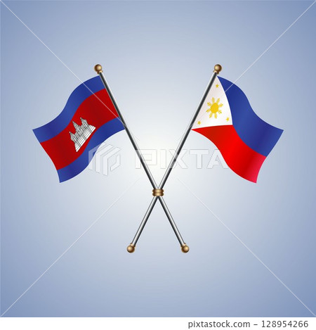 North Korea and Philippines flag. Vector Illustration North Korea and Philippines flag. Vector Illustration 128954266