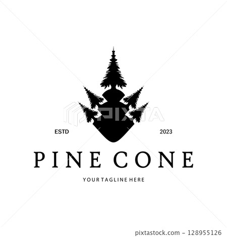 abstract simple pinecone logo pine tree design,for business,badge,emblem,pine plantation,pine wood industry abstract simple pinecone logo pine tree design,for business,badge,emblem,pine plantation,pine wood industry 128955126