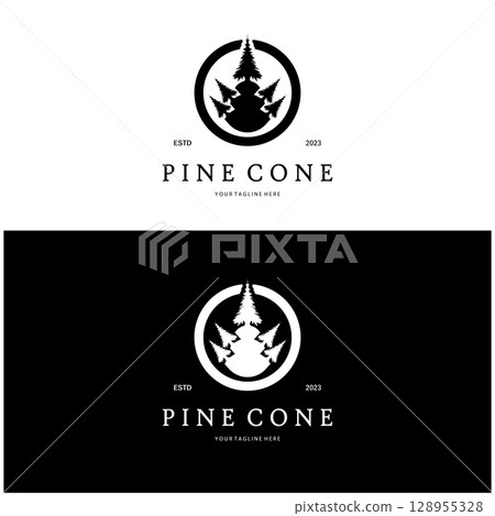 abstract simple pinecone logo pine tree design,for business,badge,emblem,pine plantation,pine wood industry abstract simple pinecone logo pine tree design,for business,badge,emblem,pine plantation,pine wood industry 128955328