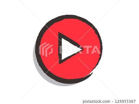 用畫筆繪製的圖標“視頻播放（視頻製作、播放、指導）” 128955367