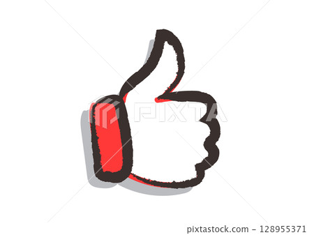 A brush-drawn icon "Nice (like, approve, like, thumbs up)" 128955371