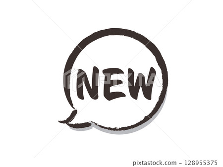 A brush-drawn icon "Speech bubble (new, new product, news, update)" A brush-drawn icon "Speech bubble (new, new product, news, update)" 128955375