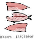 Illustration of filleted fish (red fish/suitable for tuna and mackerel) 128955696