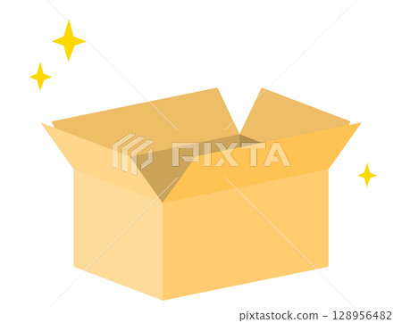 Illustration of a scene where a cardboard box is opened 128956482