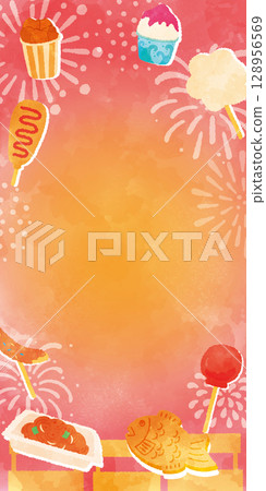 Summer festival food illustration background 128956569