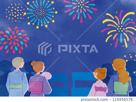 煙花匯演背景圖 128956576